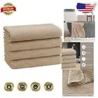 Sumptuous 4-Pack Linen Waffle Weave Bath Towels - Super Absorbent & Quick Dry