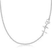 925 Sterling Silver Sideways Cross Dove Hamsa Hand Anchor Pendant Choker Necklac