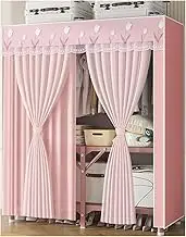 Portable Folding Cloth Wardrobe Metal Freestanding Wardrobe 25 Mm Steel Pipe Clothes Storage Rack for Bedroom Easy to Install