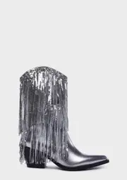 [AZALEA WANG] Joyful Cowboy Boots - Silver