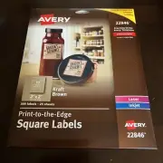Avery Square Labels for Printers,Print-to-the-Edge, 2" x 2", 300 Labels,25sheets