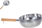 Happyyami Aluminium Cooking Pan Set Japanese Style Flat Bottom Camping Pot Easy to Pour Handles