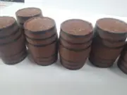 6 Whiskey Barrels for 1/24 1/25 Railroad Garage Whisky Shop Display Miniature