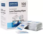 Lens Cleaning Wipes, Individually Wrapped and Pre-Moistened, Safe for All Eyegl