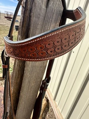 Headstall & Matching Breast Collar Set Leather Brown