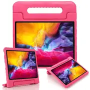 For Apple iPad Pro 11 2020 kids Case, Kickstand Handle Shockproof Protective Rugged Stand Light Weight Kids Friendly Cover (Hot Pink)