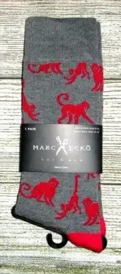 MENS MARC ECKO MONKEY CHARCOAL GRAY CREW SOCKS (SHOE SIZE 6-12)