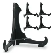Black Folding Easels - Set of 5 Black Plastic Easels with Locking Crossbar -