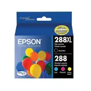 Epson T288 Black High Yield Cyan/Magenta/Yellow Standard Yield Ink Cartridge