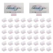200 Pcs 1 x 1 Inch Adhesive Base Sign Holder Sneeze Guard Holder, Transparent