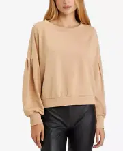 Sanctuary Women's Pull Over Crewneck T-Shirt Brown Size X-Large