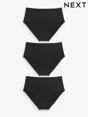 Black Full Brief Medium Flow Essential Period Knickers 3 Pack (C93964) | $56
