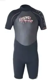 NWT Hyperflex Wetsuits Men's Cyclone 2.5mm Spring Suit Black Red LS Large Short