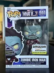 Funko POP! Marvel What If? Zombie Iron Man #944 Amazon Exclusive GITD W/ Protect