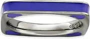[Stackable Expressions] 3.25mm 925 Sterling Silver Stackable Polished Purple Enameled Square Ring Size 6-Stackable-Ring for Women