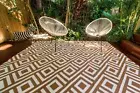 200x 270cm Retro Beige/Brown Outdoor/Indoor Plastic Rug Waterproof