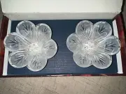 2 Vintage Cristal D’arques Lead Crystal Candle Holders -Frosted Glass New In Box