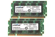 Crucial 8GB 4X 2GB 2RX8 PC2-6400 DDR2 800Mhz 200pin Memory Laptop DIMM RAM CL6