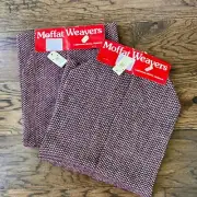 2 Moffat Wool Fabric Scotland Maroon Red Cream 1 Yard Skirt Houndstooth 36x54 ea