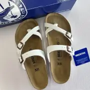 New w/Box Birkenstock Womens Mayari Birko-Flor-White Wide Sandals- Select Size