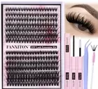 DIY Lash Extension Kit Volume Lash Clusters 40D+50D D Curl Individual Lashes ...