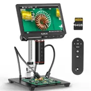 Autofocus EM4K-AF 52MP 8" Digital Microscope 2000X with 10" Stand 64G