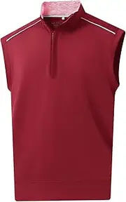 [Rouen] Mens Vests Outerwear Lightweight Moisture Wicking Midlayer Sleeveless Sports Golf Quarter Zip Pullover Mens Vest
