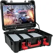 GAMERSBOX Waterproof Gaming Station to fit PS5, PS4, Xbox Series, Built in 21.5" FHD Monitor Storage for Console, Controller.