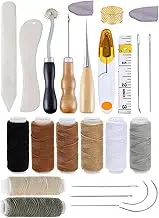 Book Binding Kit, Bookbinding Kits for Beginners, Book Making Kit Bookbinding Supplies for Handmade DIY Bookbinding Crafts and Sewing, Hand Bookbinding Starter Set for Leather Making with Needles (25PCS)