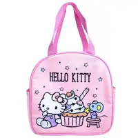 在飛比找momo購物網優惠-【小禮堂】HELLO KITTY 尼龍手提保冷便當袋 - 粉