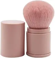 Retractable Kabuki Foundation Brush Travel Face Blush Brush for Mineral Powder, Contouring, Cream (Pink 1Pcs)