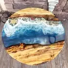 Handmade Ocean Epoxy Table – Live Edge Walnut Coffee Table – Coastal Resin Arts