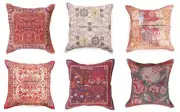 10 PC Indian Rug Digital Print Cushion Cover Sofa Sham Luxury Cotton Pillow 18"