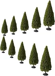 10 Pcs Tree Model Sand Table Pine Trees Micro-Landscape Materials Tabletop Tree Xmas Trees Terrarium Mini Pine Trees Outdoor Artificial Pine Trees Miniature Adornment Plastic Green