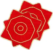 [Generic] Scarves, Octagonal Handkerchief for Dancing, Chinese Style Dance Handkerchief, Flower Art Decor, Vintage Yangko Towel for Women Men