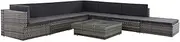 8 Piece Outdoor Lounge Setting Garden Conversation Set Outdoor Sofa Set Weather-Resistant Garden Furniture Patio Couch Sectional Deck Backyard, Poly Rattan Grey