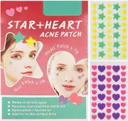 156Pcs Pimple Patch, Star Face Pimple Patches, Hydrocolloid Heart Shaped Acne St