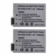 2X Battery LP-E8 For Canon EOS 700D 550D 600D 650D Kiss X4 X5 X6 T4i DSLR Camera