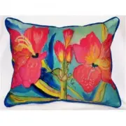 Betsy Drake ZP233 Pink Amaryllis Throw Pillow- 20 x 24 in.