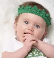 Baby Crochet Irish Princess Girl's Headband - Choose Light or Dark Green
