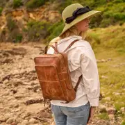 Luxe – Handmade Tan Leather Backpack for Travel, Work & Adventure