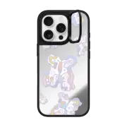 iPhone 16 Pro Mirror Ring Stand Case MagSafe Compatible Transparent Flying Butterflies