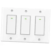 Smart Light Switch 3 Gang Alexa Smart Switch 2.4Ghz Wifi Light Switch Work