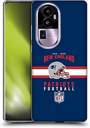 Head Case Designs Officially Licensed NFL Helmet Typography New England Patriots Graphics Soft Gel Case Compatible with Oppo Reno10 Pro+