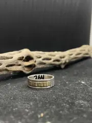 Native American Navajo 14k & Sterling mens ring size 12 Signed And Stamped