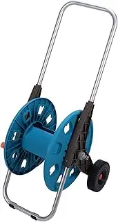 G1/2 Garden Hose Reel Cart 2 Wheels Waterpipe Rack Trolley Hold 60M Hose Garden Watering ABS+PP+Aluminium Tube Lightweight Portable Courtyards Lawns