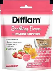 Difflam Soothing Drops + Immune Support, Strawberry (Pack of 20)
