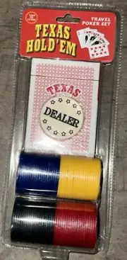 Texas Hold'Em Travel Poker Set With 80 Poker Chips Great For Camping Or Trips