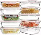 10 Pack 22Oz Glass Meal Prep Containers, Glass Food Storage Containers with Lids