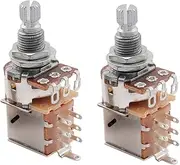 Musiclily Basic A500K Metric Coarse 18-Spline Split Shaft Pots Push/Pull Audio Taper Potentiometers for Electric Guitar Bass (Set of 2)